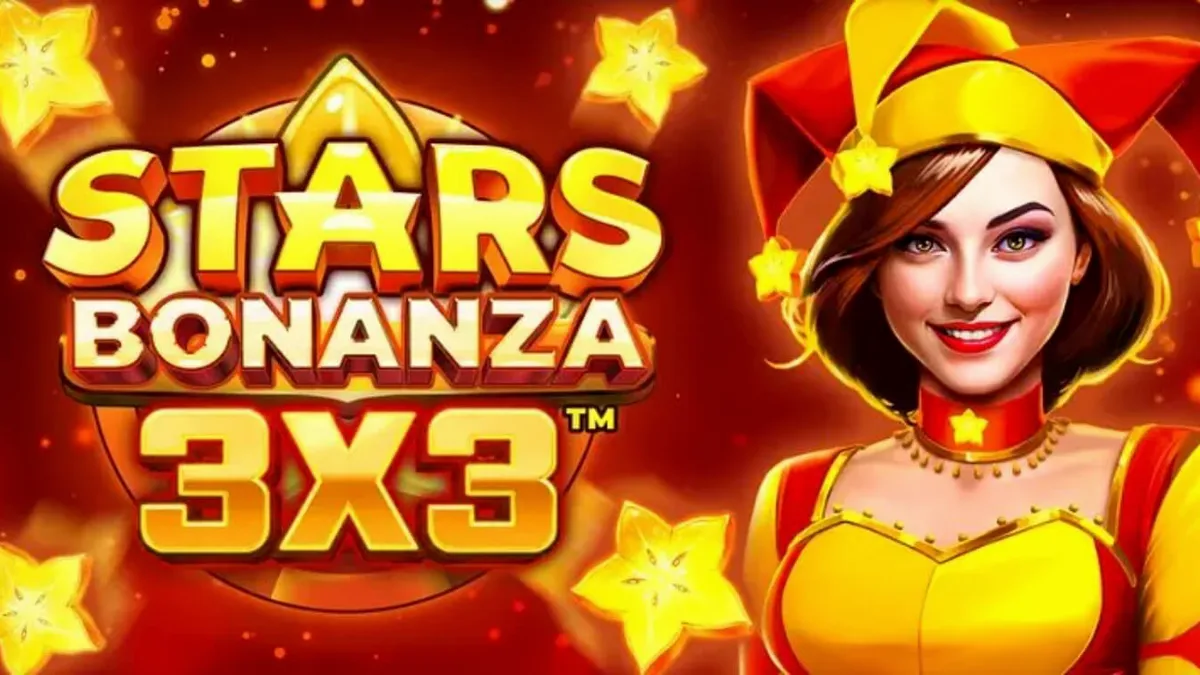 Stars Bonanza 3×3 سلاٹ کا ایک منظر جس میں رنگین پھل اور جوکر شامل ہیں